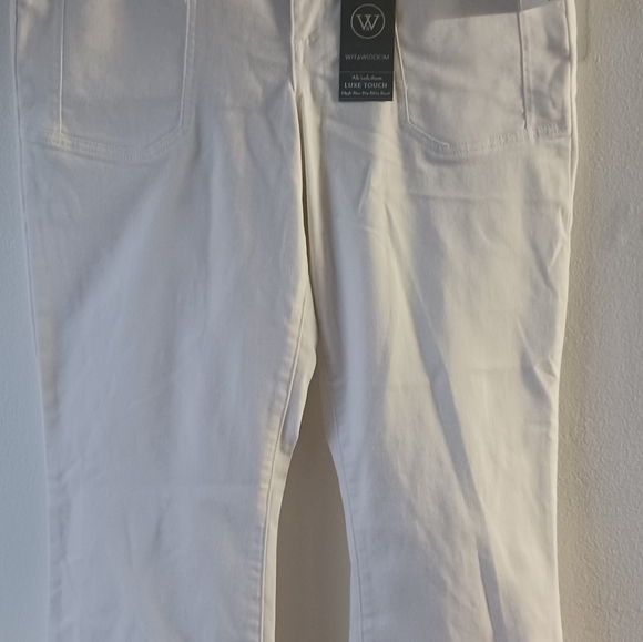 Wit & Wisdom Optic White High Rise Luxe Touch Itty Bitty Boot Elastic Waistband - Picture 3 of 7